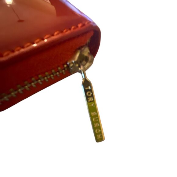 Tory Burch Deep Orange Patent Leather Wallet - Picture 6 of 7